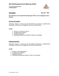 Zusatzqualifikationen Schweißen